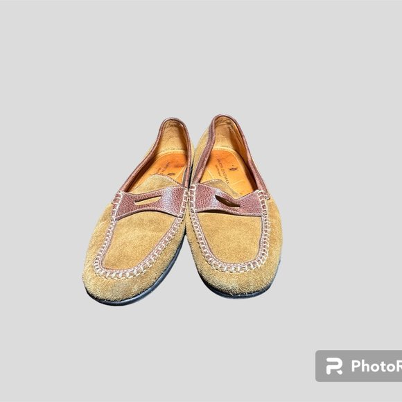 Martin Dingman size 9 suede/leather countrywear slipon driving loafers - Picture 3 of 13